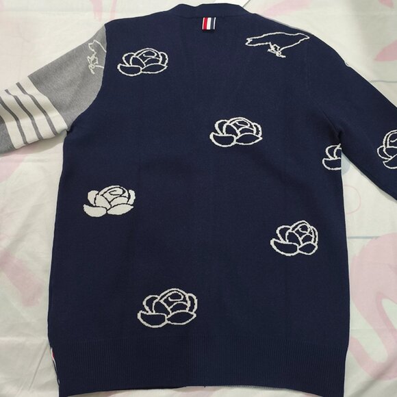 Thom Browne Four-Bar Intarsia Knitted Cardigan - Picture 7 of 7